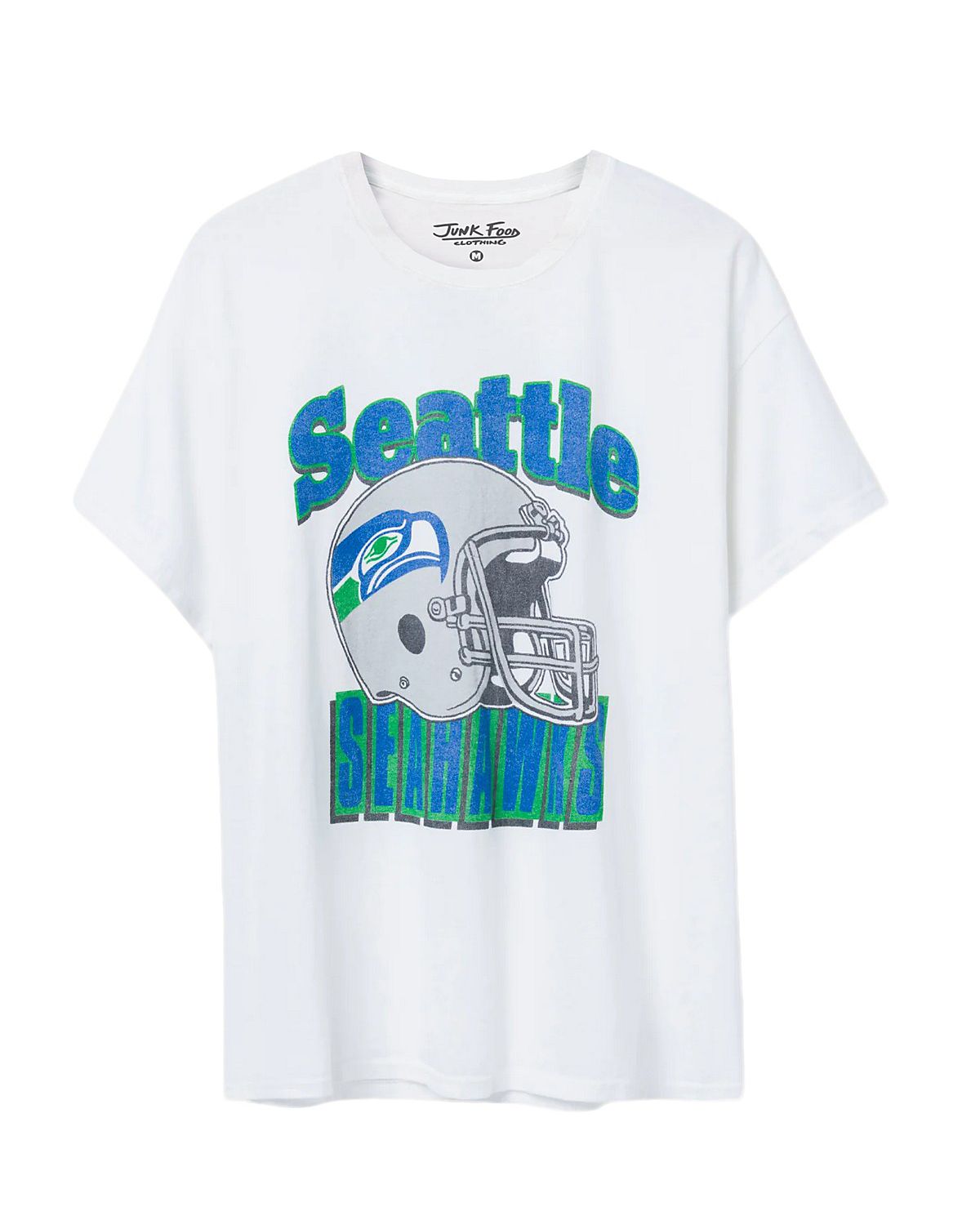 Junk Food Clothing Unisex Nfl Seattle Seahawks Throwback Helmet Flea Market Tee