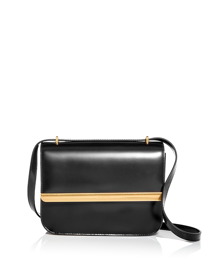 Simkhai Remy Flap Leather Crossbody Bag In Black