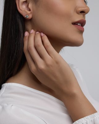 Certified Lab Grown Diamond Bezel Stud Earrings in 18K Yellow Gold, 2.0 tcw