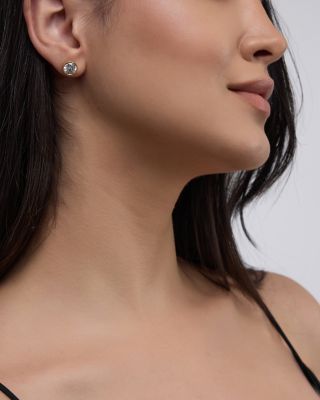 Certified Lab Grown Diamond Bezel Stud Earrings in 18K Yellow Gold, 3.0 tcw