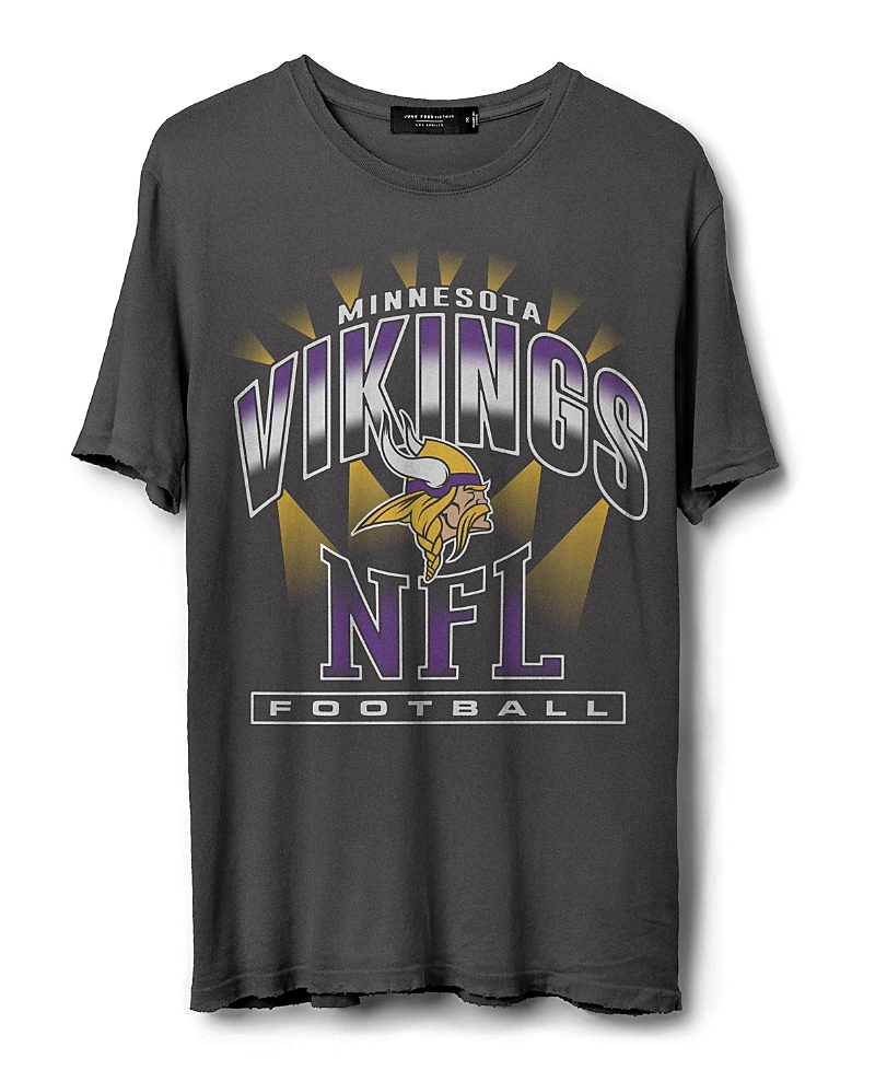 Junk Food Clothing Nfl Minnesota Vikings Chrome Flea Market Tee In Midnight