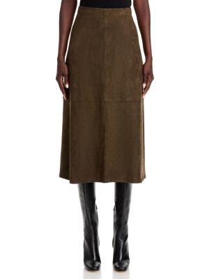 Faux Suede A Line Skirt