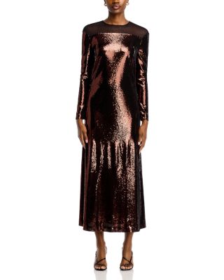 Sequined Long Sleeve Dress