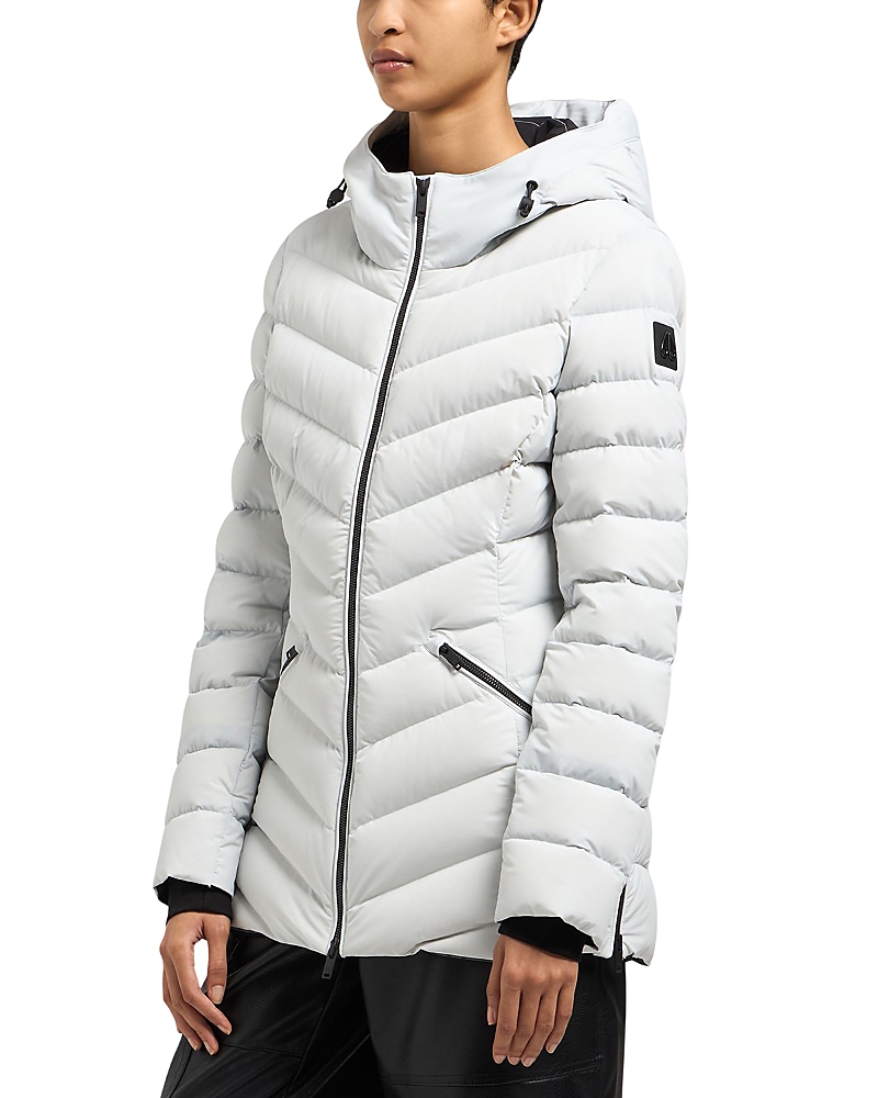 Moose Knuckles Rockcliff Midi Down Jacket In Stone