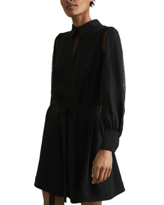 【海外限定】REISSワンピース☆Reema Reema Black Lace Insert M 海外限定】REISSワンピース☆Reema Reema Black Lace Insert M