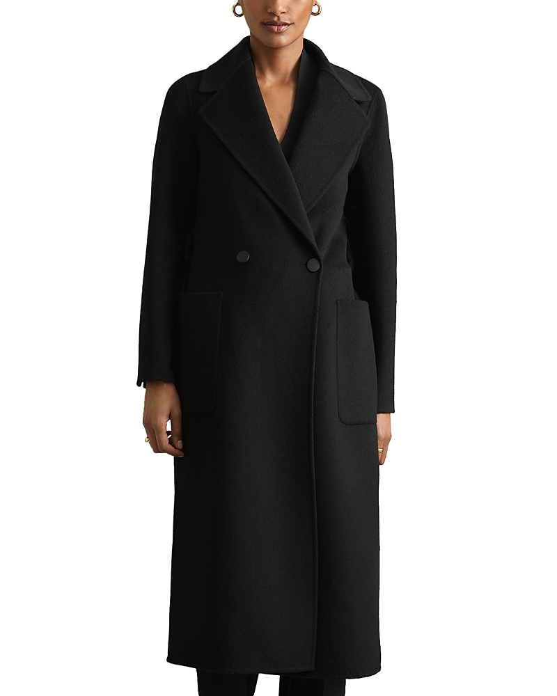 Reiss Lucia Wool Blend Coat In Black