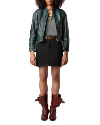 Zadig & Voltaire Loupa Leather Moto Jacket | Bloomingdale's