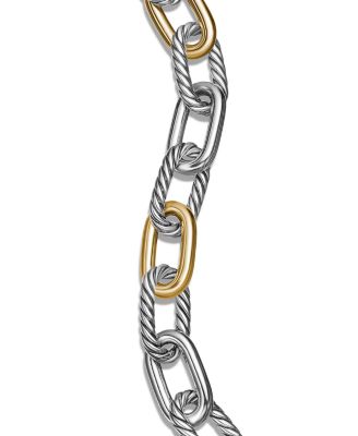 DY Madison&reg; Chain Bracelet in Sterling Silver with 18K Yellow Gold, 11mm