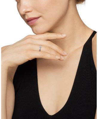 Sterling Silver & Diamond Petite X Ring