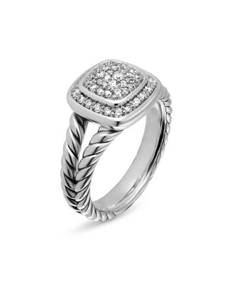 Sterling Silver Petite Albion&reg; Diamond Pav&eacute; Ring