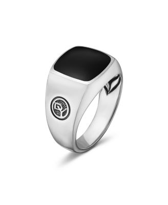 Men's Exotic Stone Ring with Black Onyx in Silver