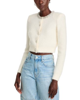 トップス self-portrait cardigan size S Pink Cut Out Lace Detail Cardigan – self-portrait-US