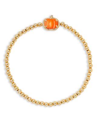 Kendra Scott - Gemstone Pumpkin Charm Beaded Stretch Bracelet