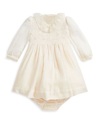 Ralph Lauren - Girls' Hand Smocked Velvet Dress & Bloomer - Baby
