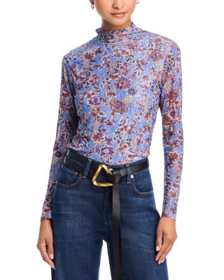 MATCHING FLORAL PRINTED MOCK NECK TOP