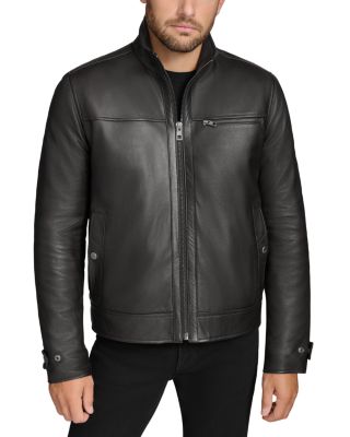 Andrew Marc Skeld Leather Bomber Jacket