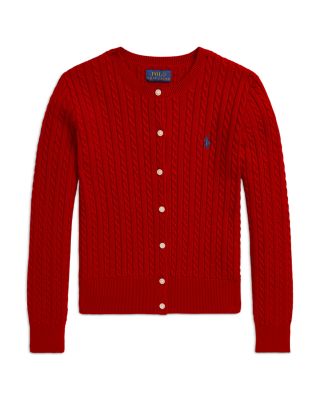Ralph Lauren - Girls' Mini Cable Cotton Cardigan - Little Kid, Big Kid