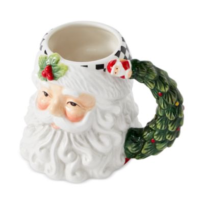 Christmas Tree Black and White Santa Mug