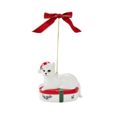 Christmas Tree Giftbox Kitten Ornament