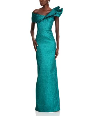 Teri Jon by Rickie Freeman - Metallic Asymmetric Gown