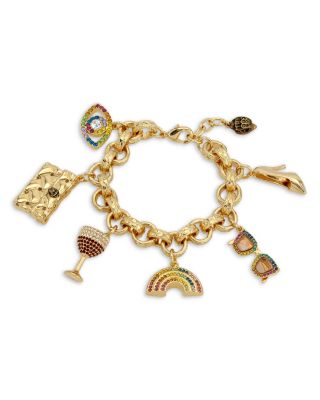 Kurt Geiger London Multicolor Stone Signature Mixed Charm Bracelet