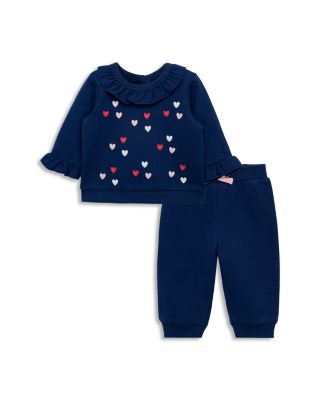 Little Me - Girls' Hearts Active Sweatshirt & Pants Set - Baby