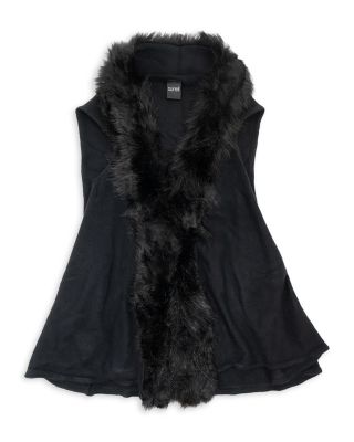 Faux Fur Trimmed Knit Vest
