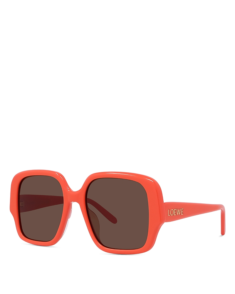 Loewe Slim Square Sunglasses, 54mm In Orange/smoke
