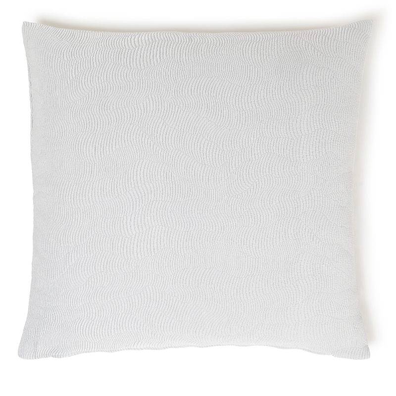 Frette Luxury Cloud Cotton & Silk Textured Euro Sham - Exclusive In Light Grey