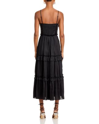 Ruched Ruffled Midi Dress - Exclusive