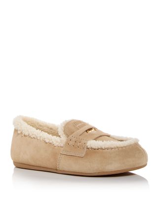 Miu Miu - Women's Shearling Penny Loafers