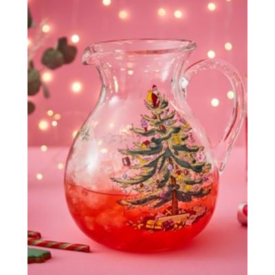 Christmas Tree Glass Pitcher