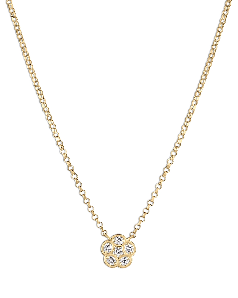 Roberto Coin 18K Yellow Gold Daisy Diamond Flower Pendant Necklace, 18