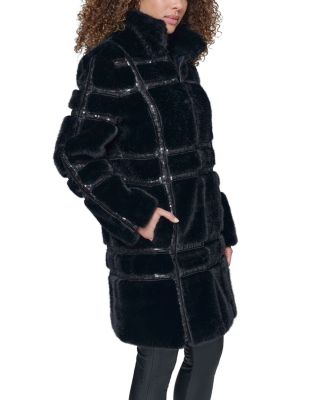 Faux Fur Sequined Coat
