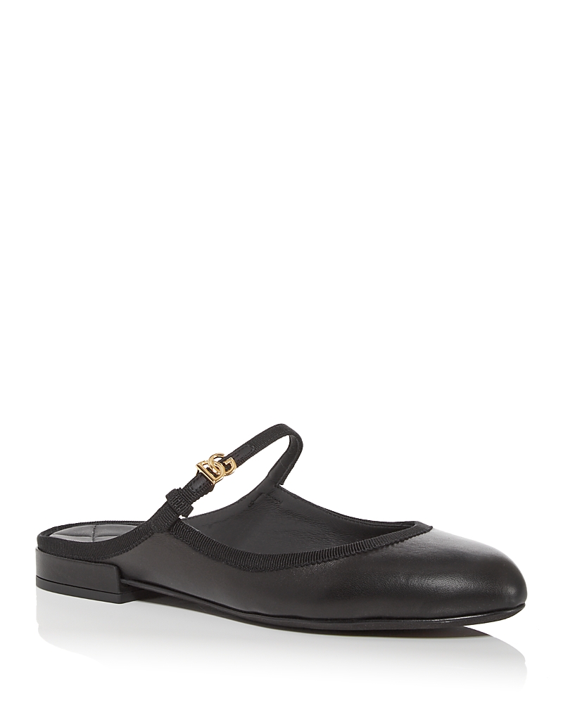 Dolce & Gabbana Round Head Muller Shoes In Black