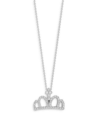 18K White Gold Tiny Treasures Diamond Tiara Ring, 16-18"
