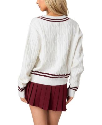 Dean V Neck Cable Knit Sweater