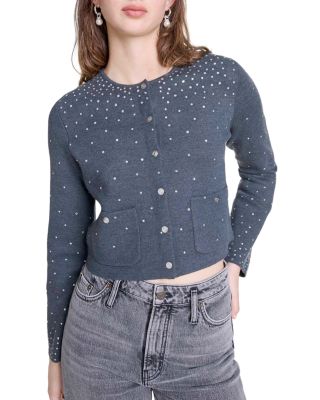 Maje Mistrassa Rhinestone Cardigan