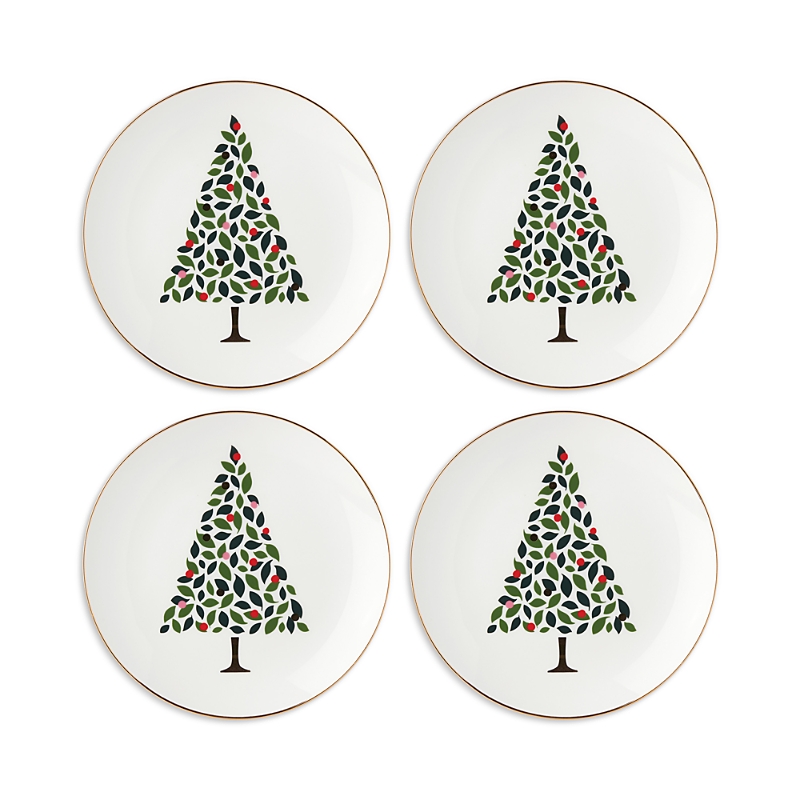 Kate Spade Evergreen 4-piece Accent Plates In Ivory