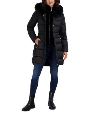 Dana Hooded Faux Fur Trim Puffer Coat