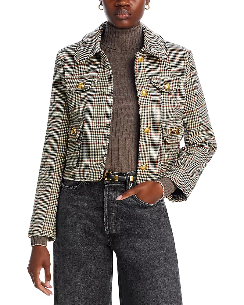 Avec Les Filles Plaid Four Pocket Jacket
