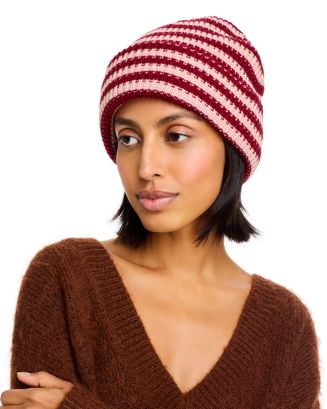 V Fraas Striped Rib Cuff Hat - Exclusive | Bloomingdale's