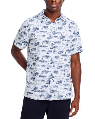 Vineyard Vines - Linen Toile Lighthouse Print Button Down Shirt