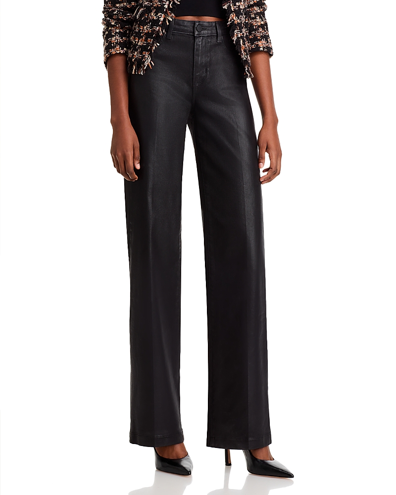 L'agence Clayton Coated Wide-leg Jeans In Noir Coated