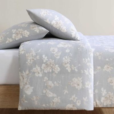 Eternity Floral Cotton Gauze 3 Piece Comforter Set, King