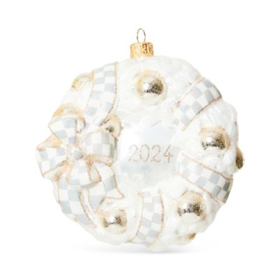 Mackenzie-Childs 2024 Crystal Palace Wreath Glass Ornament