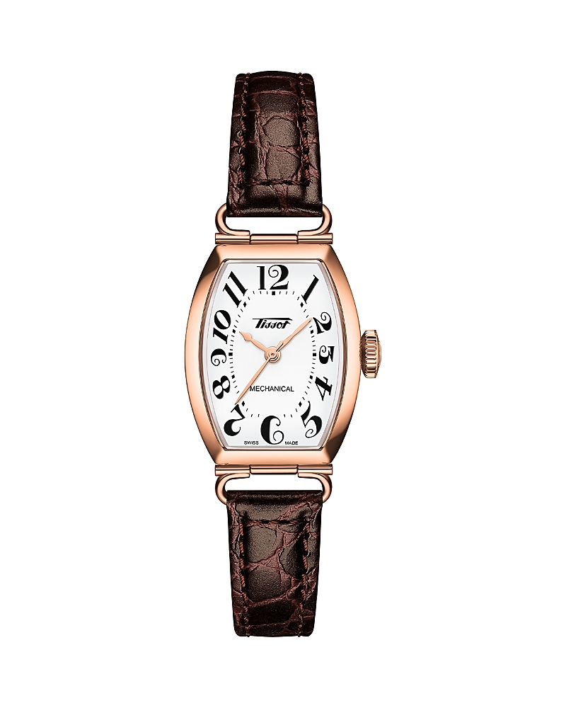Tissot Heritage Porto Mechanical Small Lady Watch, 22mm X 30.1mm In White/brown