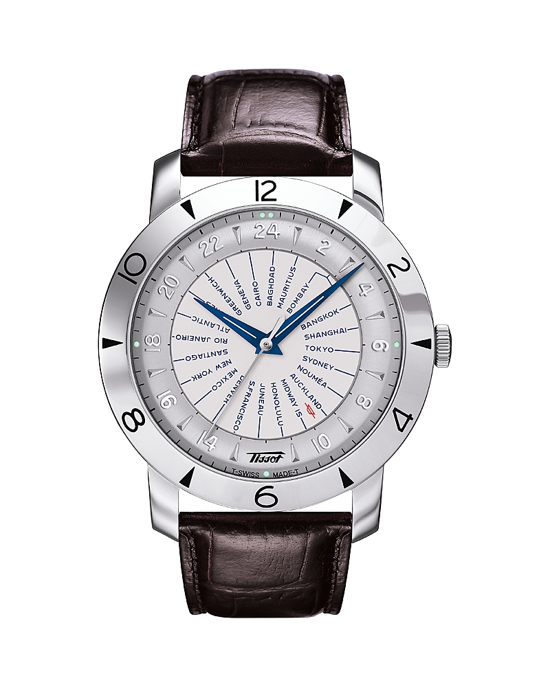 Tissot Heritage Navigator Watch, 43mm In White/brown