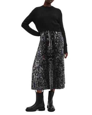 ALLSAINTS - Jinx Pleated Wool Maxi Dress