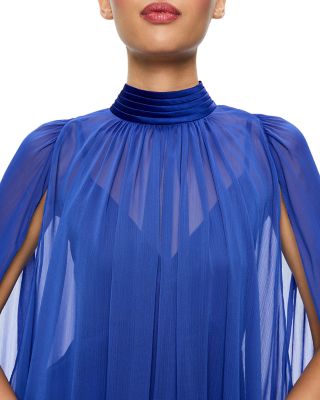 Alice and Olivia Zenon Tie Neck Mini Cape Dress | Bloomingdale's